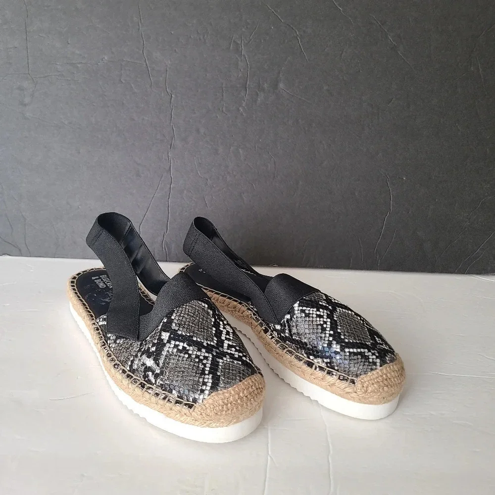 Bleecker & Bond Espadrille sandals women's sz10 M snake print
